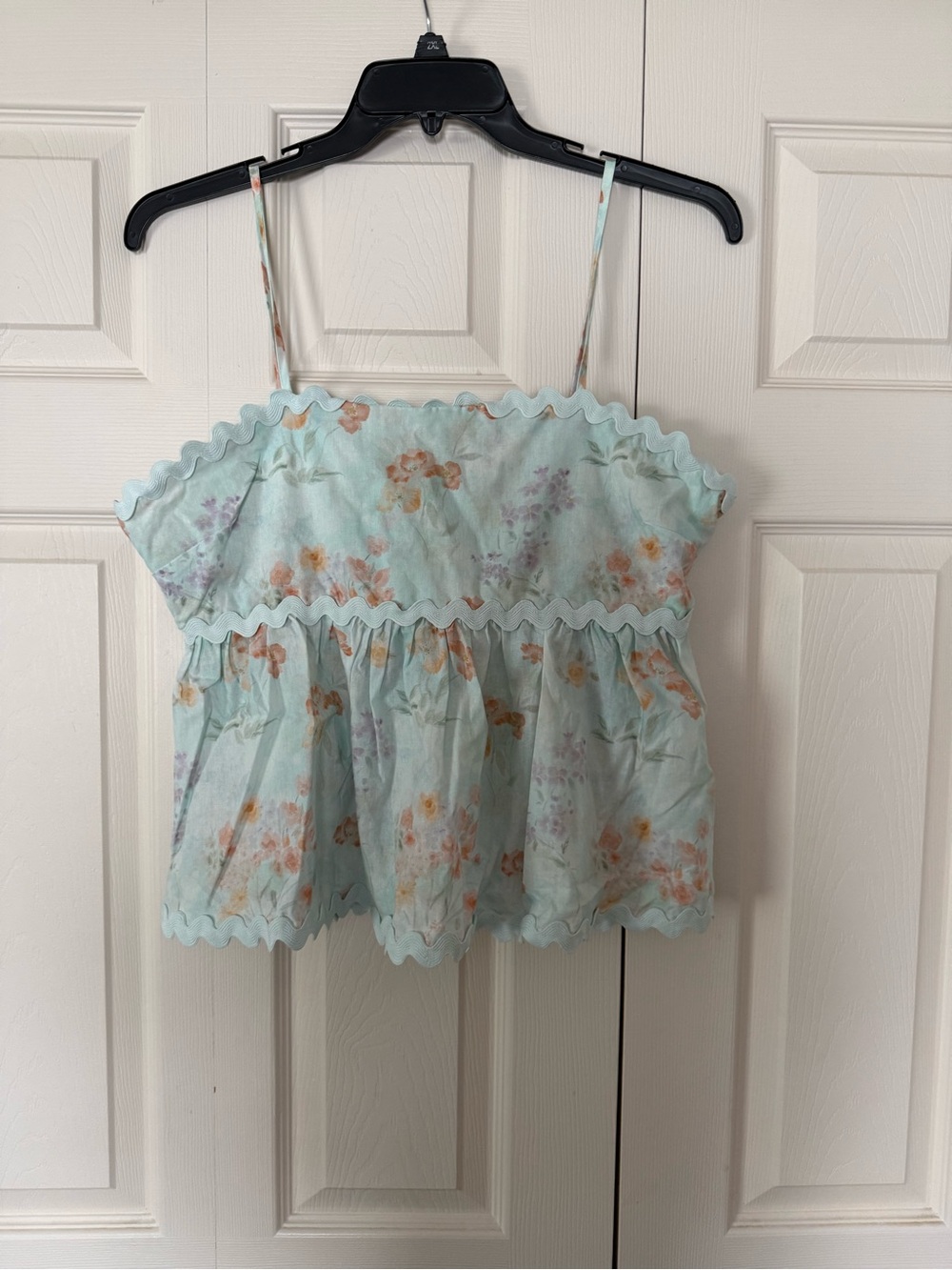 Pink Lily Mint Green Floral Smocked Cami